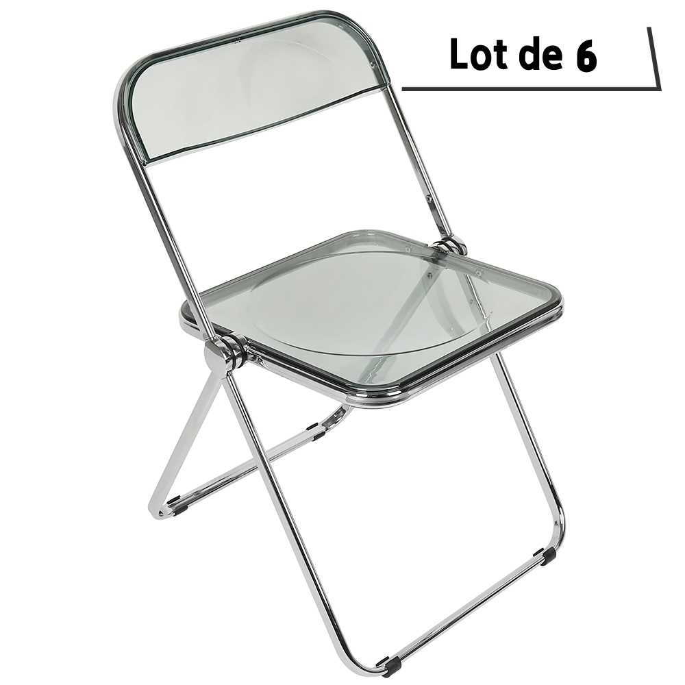 Chaise Pliante Moderne Empilable Avec Siège En Cristal - Design élégant