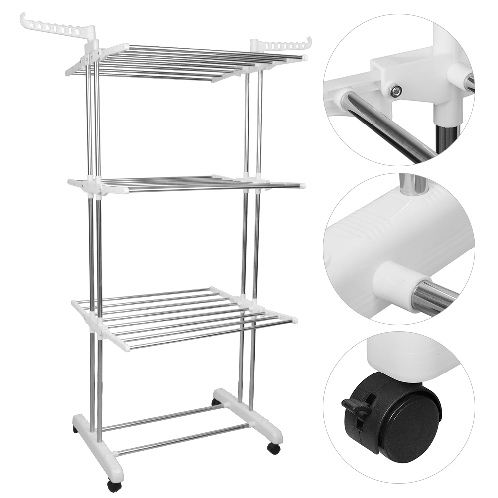Séchoir À Linge Tour 3 Niveaux Ailes Pliables TRAHOO H1629 - Grande